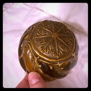 Glass and metal decorative ball